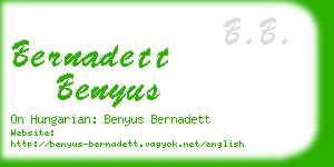 bernadett benyus business card